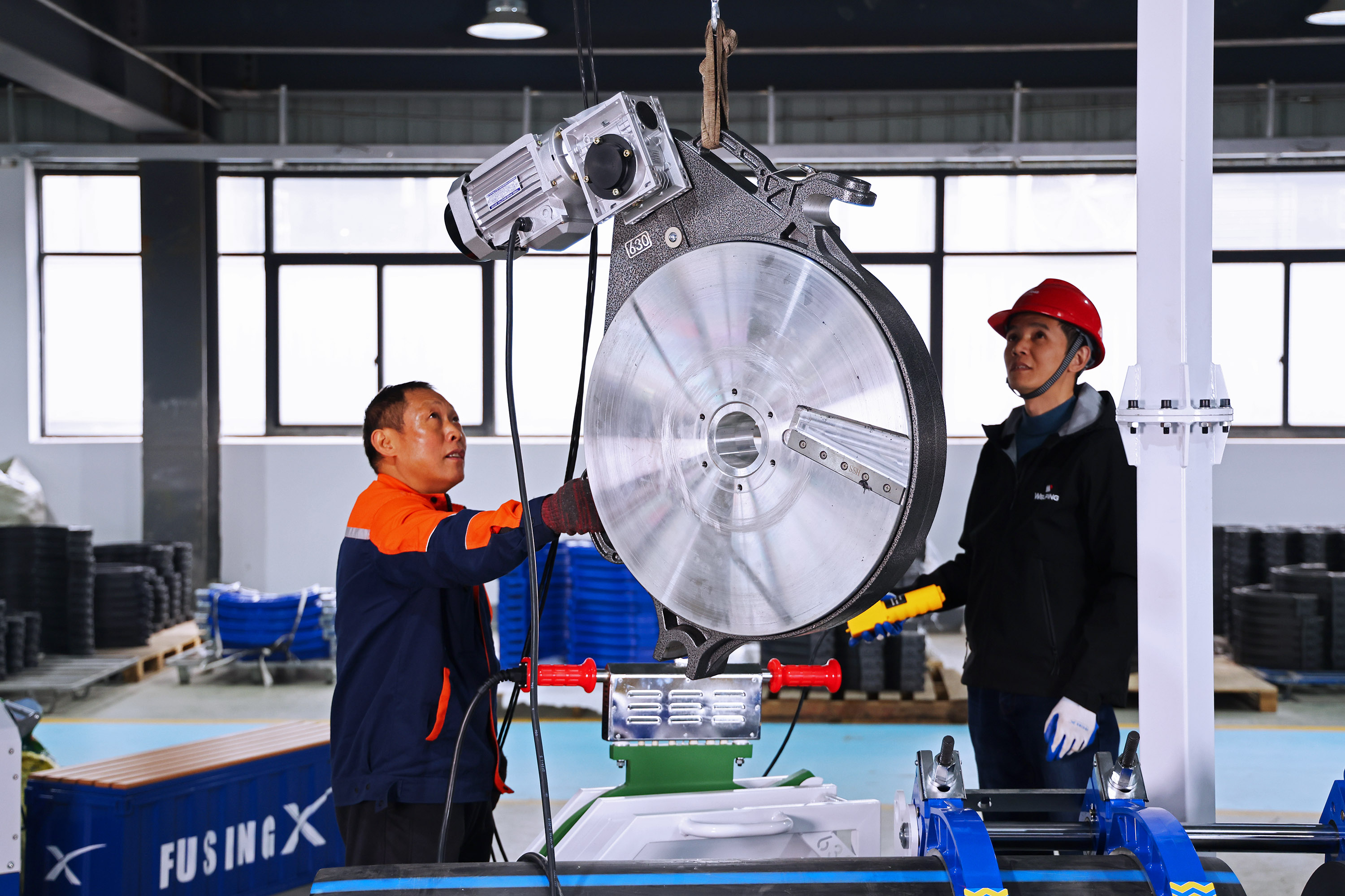 اختبار اللحام التناكبي FX630 على أنابيب PE ذات القطر الكبير｜السجل الميداني لمصنع Welping